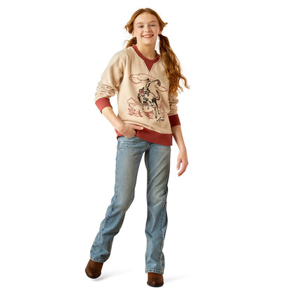  Ariat Girl's Bucking Horse Sweatshirt