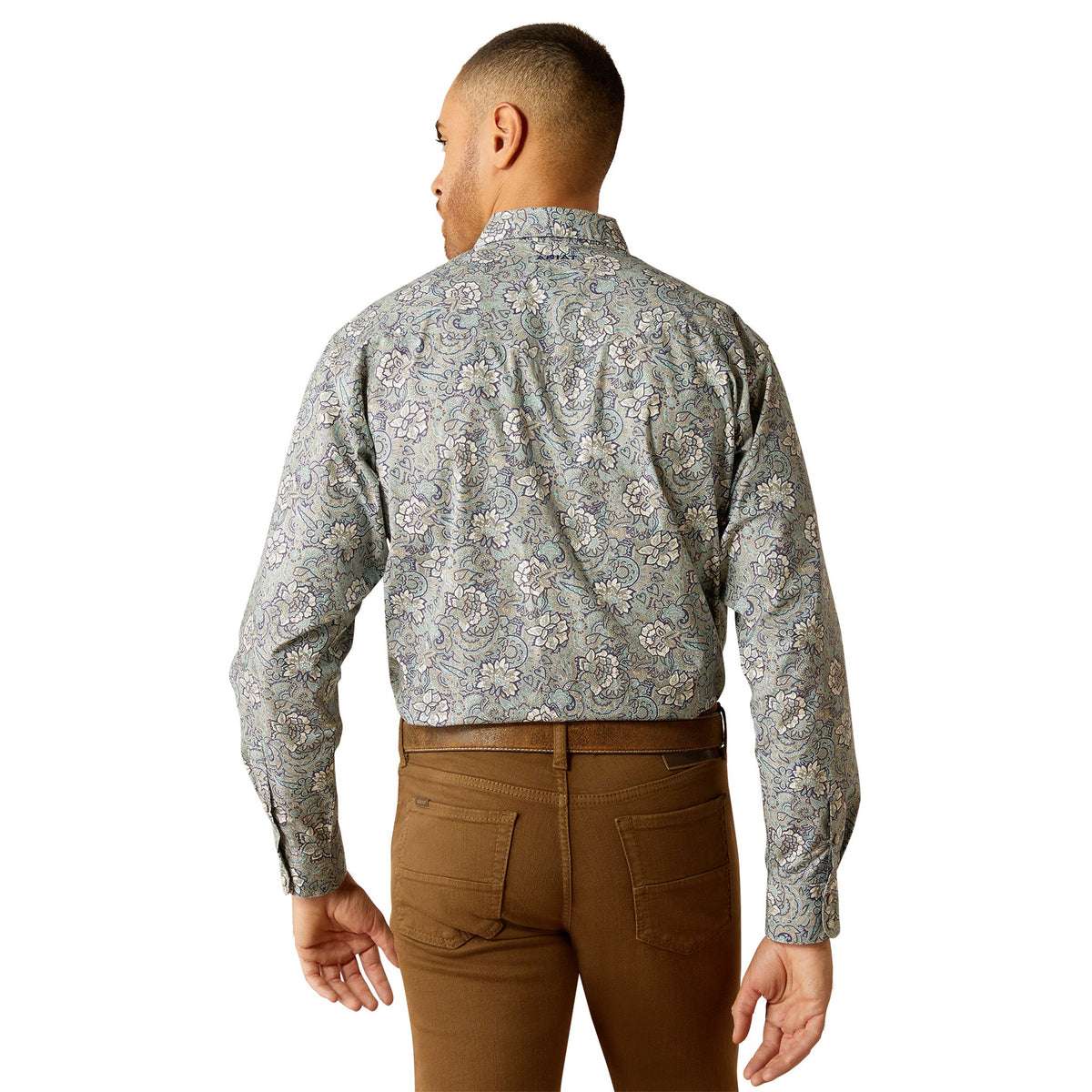  Ariat Men's Rocky Khaki Floral Shirt