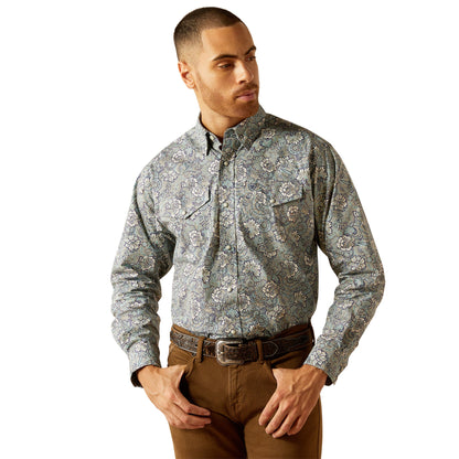  Ariat Men's Rocky Khaki Floral Shirt