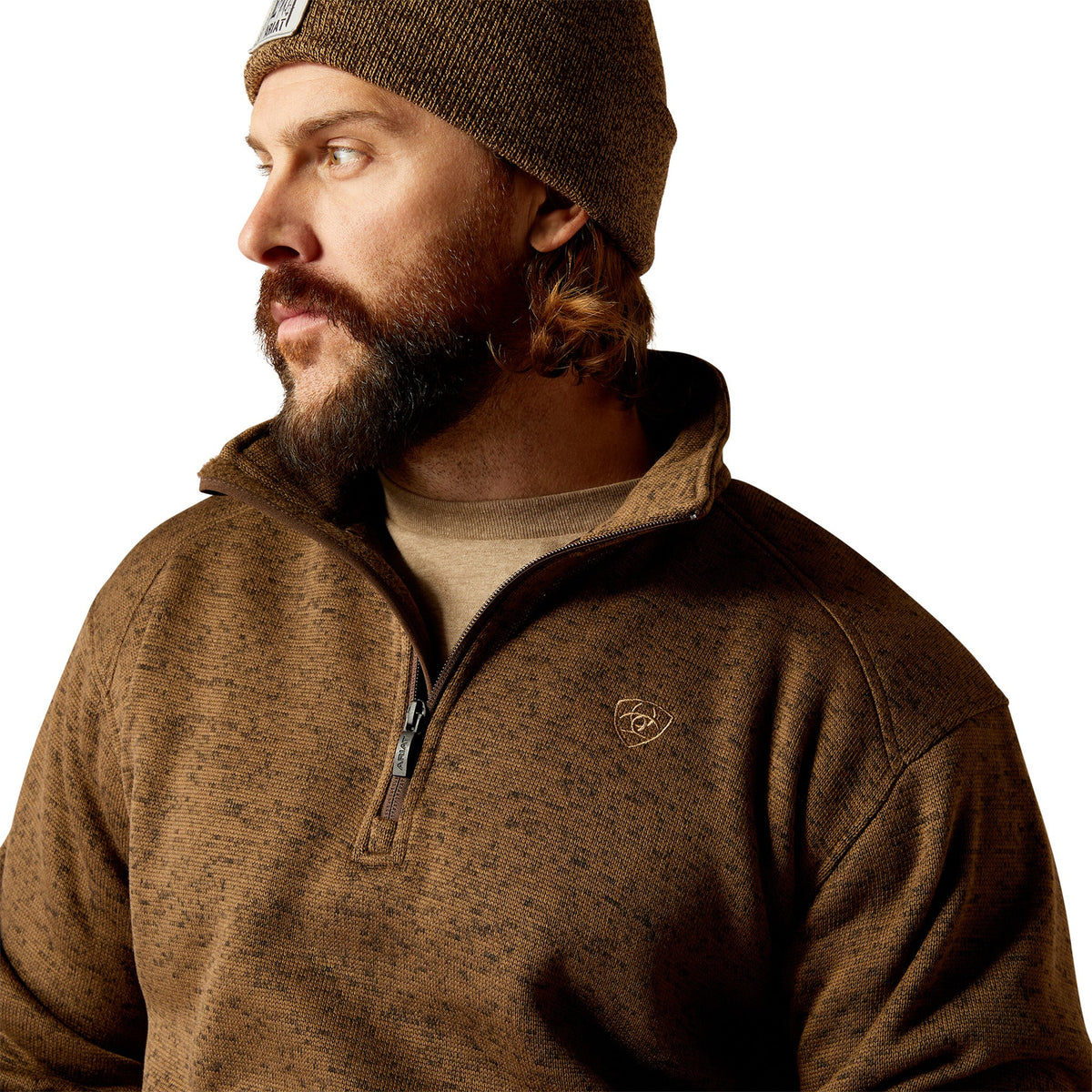  Ariat Men's Brown Caldwell 1/4 Zip Pullover