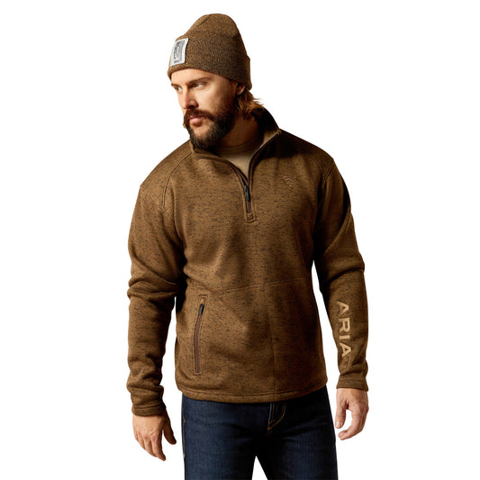  Ariat Men's Brown Caldwell 1/4 Zip Pullover