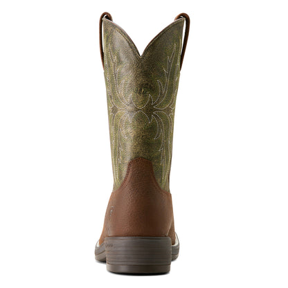  Ariat Men's Ridgeback Round Toe Brown And Green Cowboy Boots