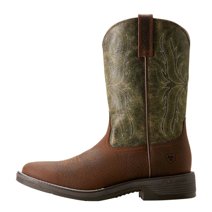  Ariat Men's Ridgeback Round Toe Brown And Green Cowboy Boots