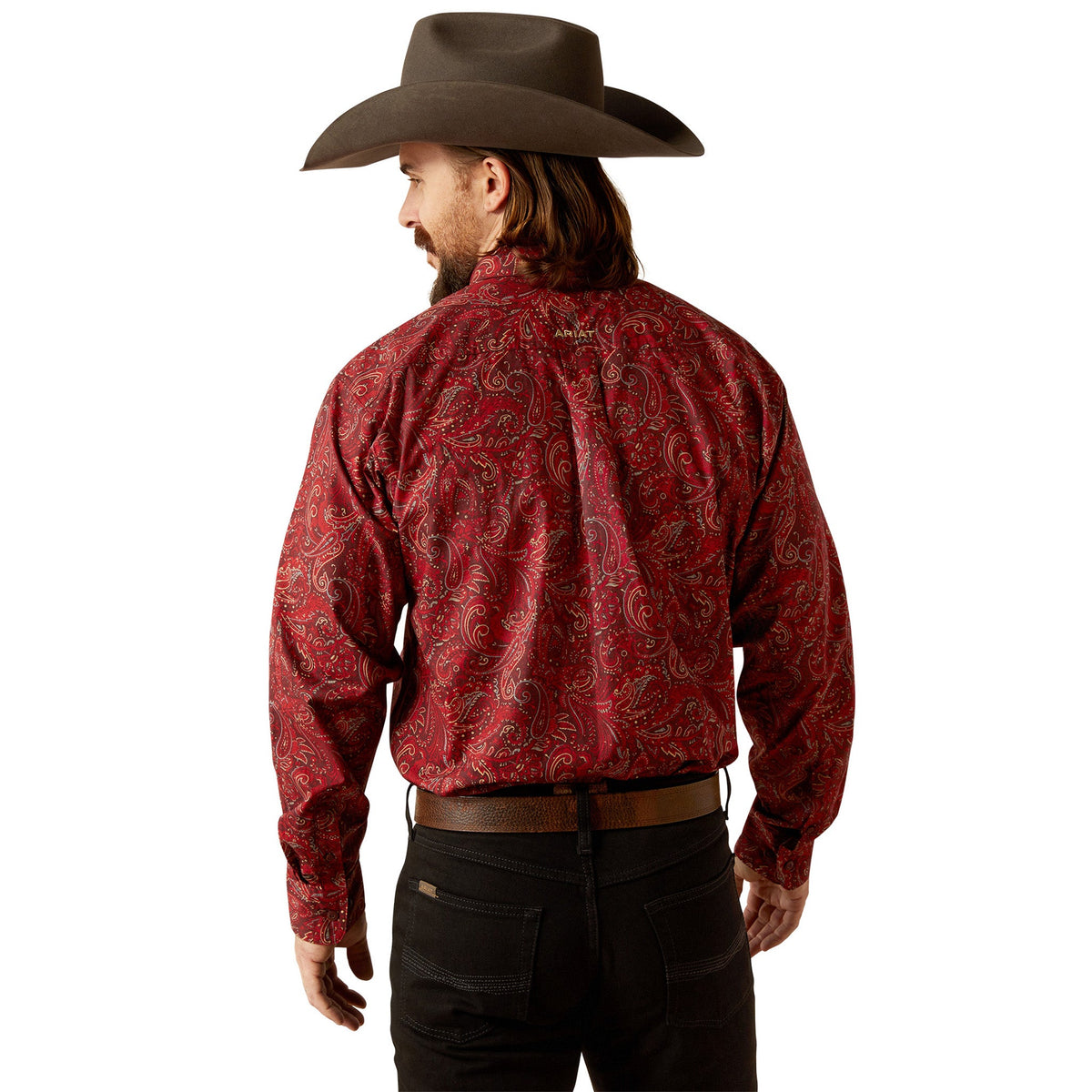  Ariat Men's Jaydon Red Paisley Shirt