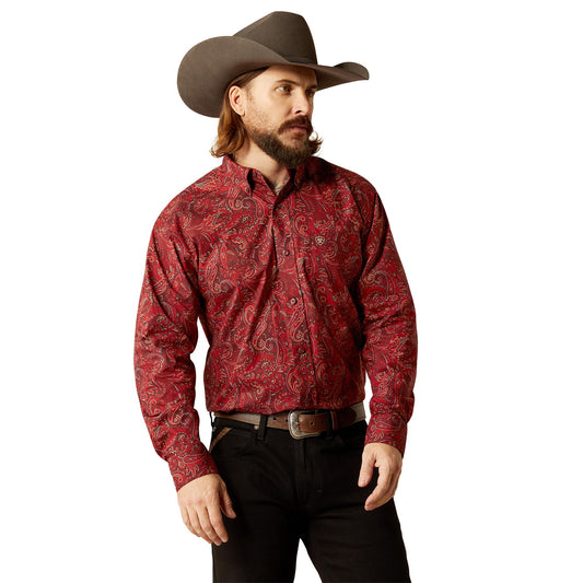  Ariat Men's Jaydon Red Paisley Shirt