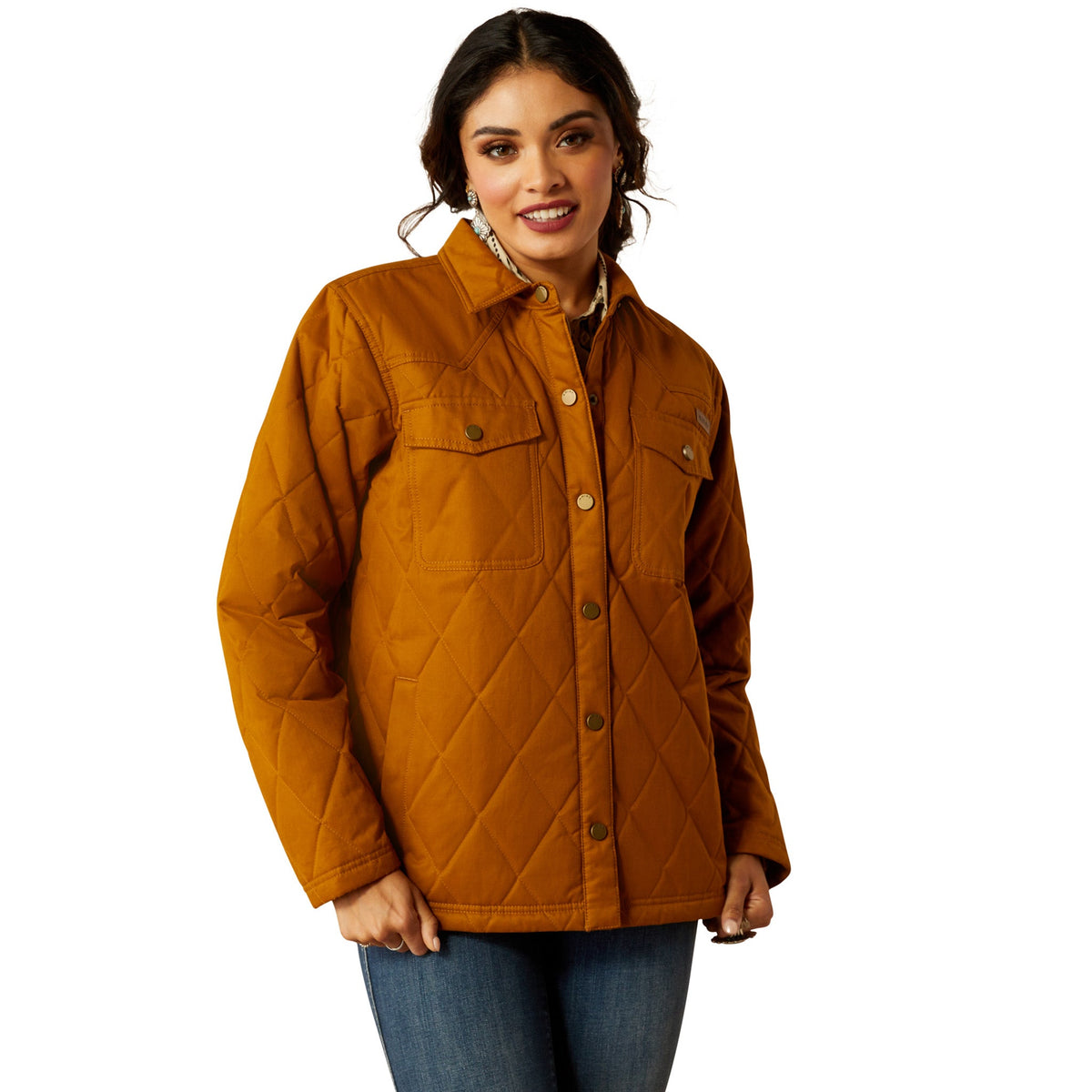  Ariat Women's Grizzly Quilted Chestnut Brown Jacket