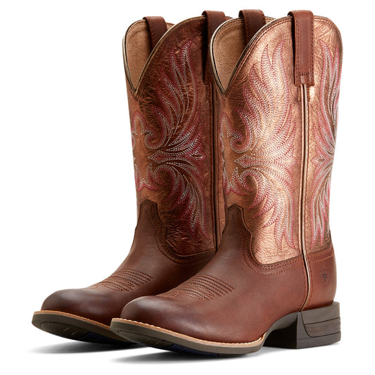  Ariat Ranahan Sienna Saddle/Rusty Red Round Toe Boots