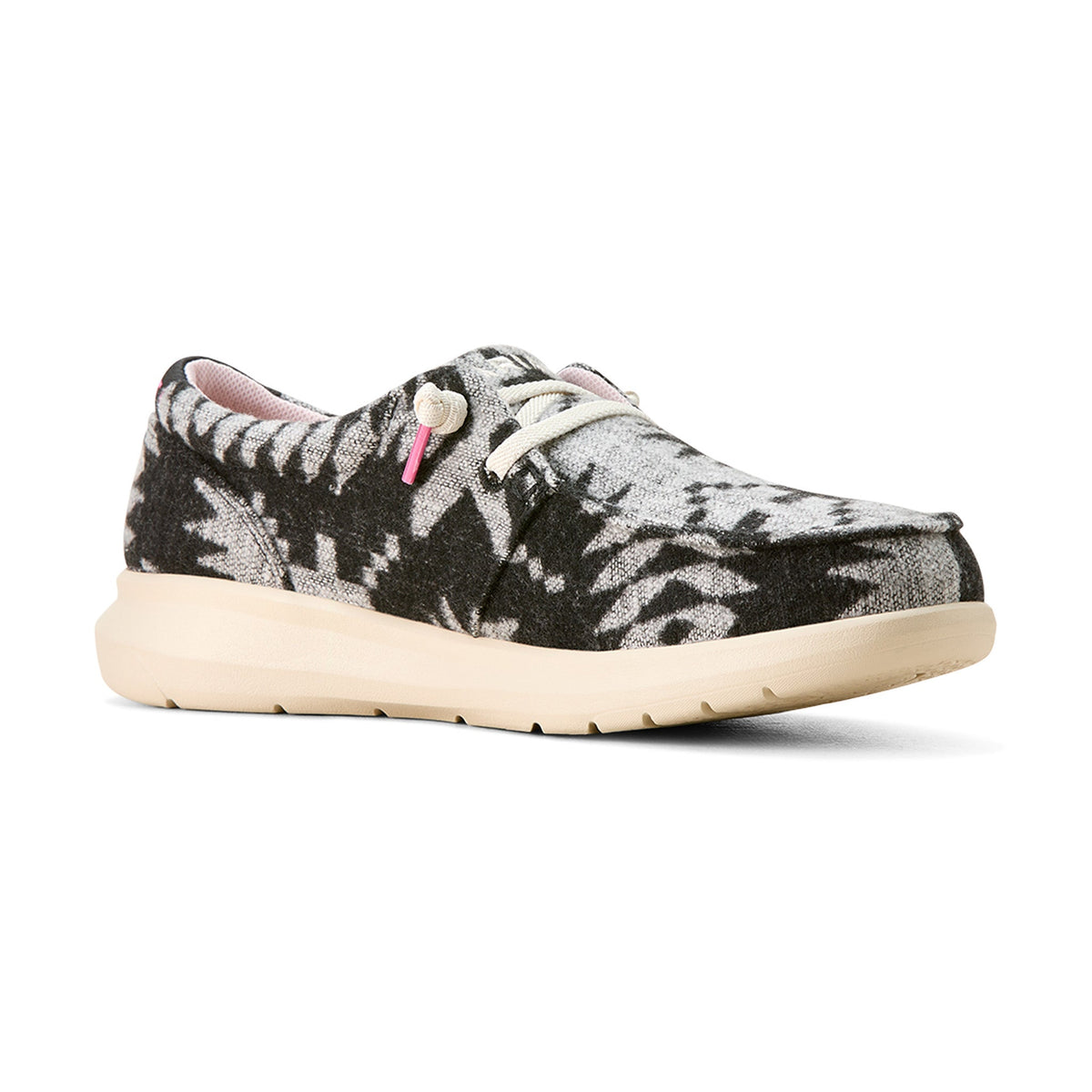  Ariat Women's Black White Flannel Hilo Shoes