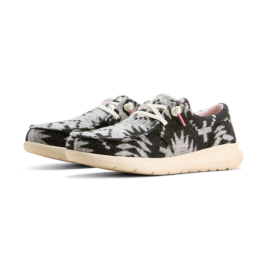  Ariat Women's Black White Flannel Hilo Shoes