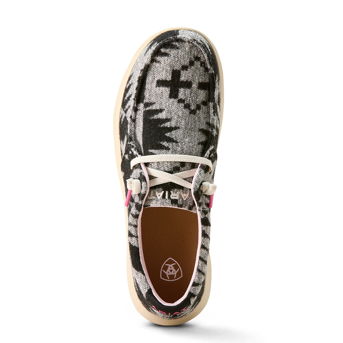  Ariat Women's Black White Flannel Hilo Shoes