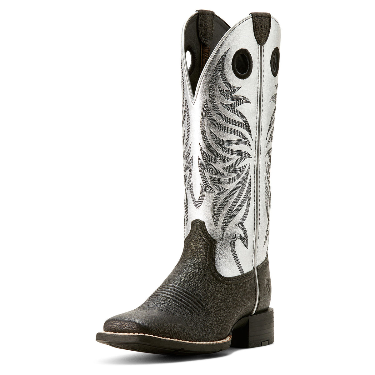  Ariat Women's Ryder Round Up Black/Antique Silver Boot