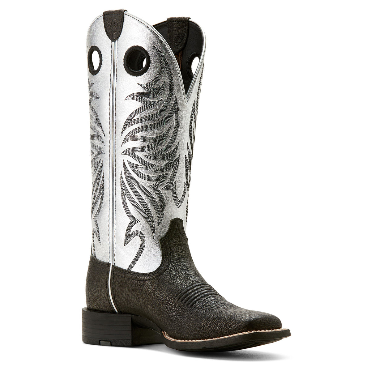  Ariat Women's Ryder Round Up Black/Antique Silver Boot
