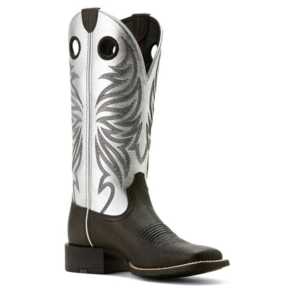  Ariat Women's Ryder Round Up Black/Antique Silver Boot