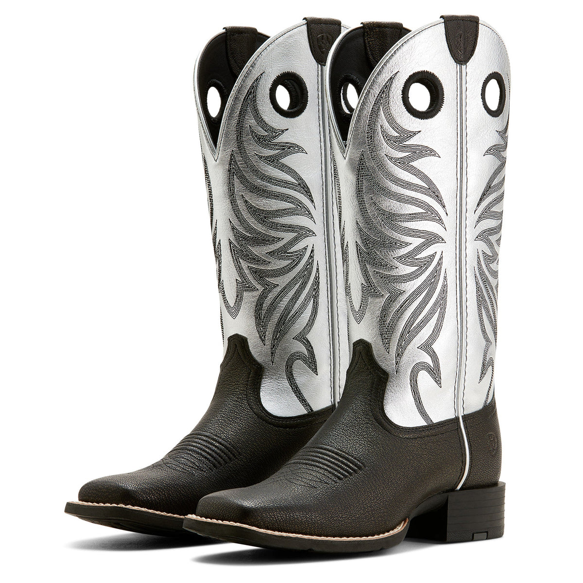  Ariat Women's Ryder Round Up Black/Antique Silver Boot