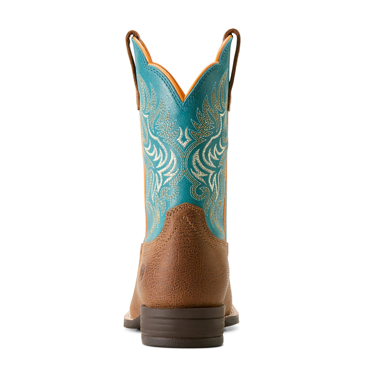  Ariat Kid's Tan/Turquoise Square Toe Boots