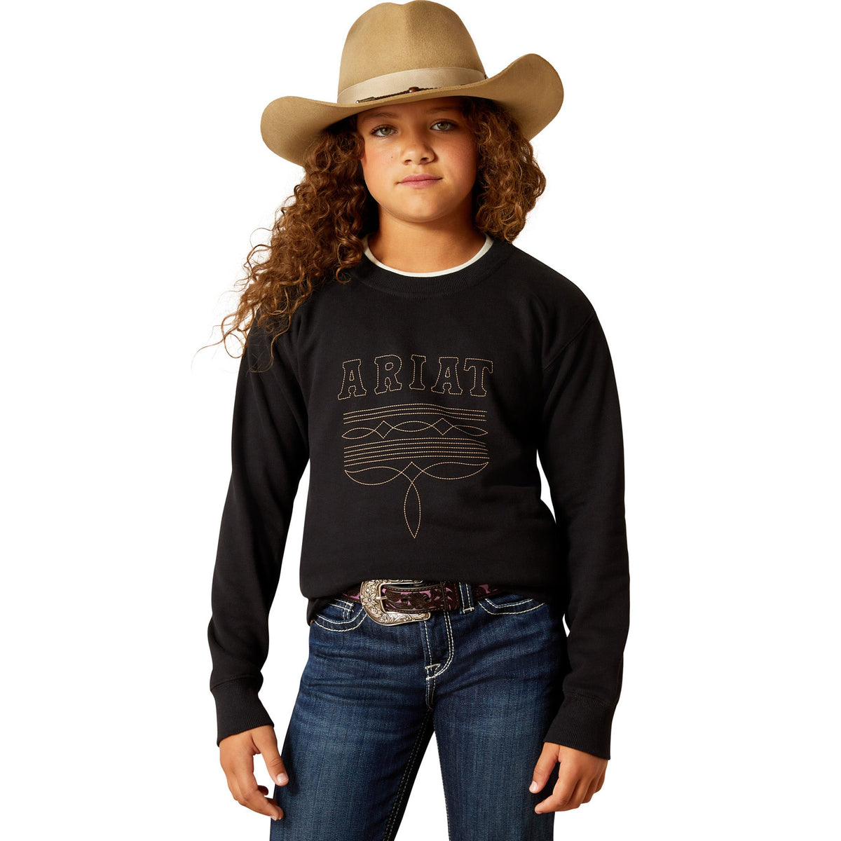  Ariat Girls Boot Stitch Crew Neck