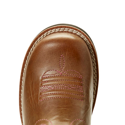  Ariat Kid's Brown Cactus Fatbaby Round Toe Boot