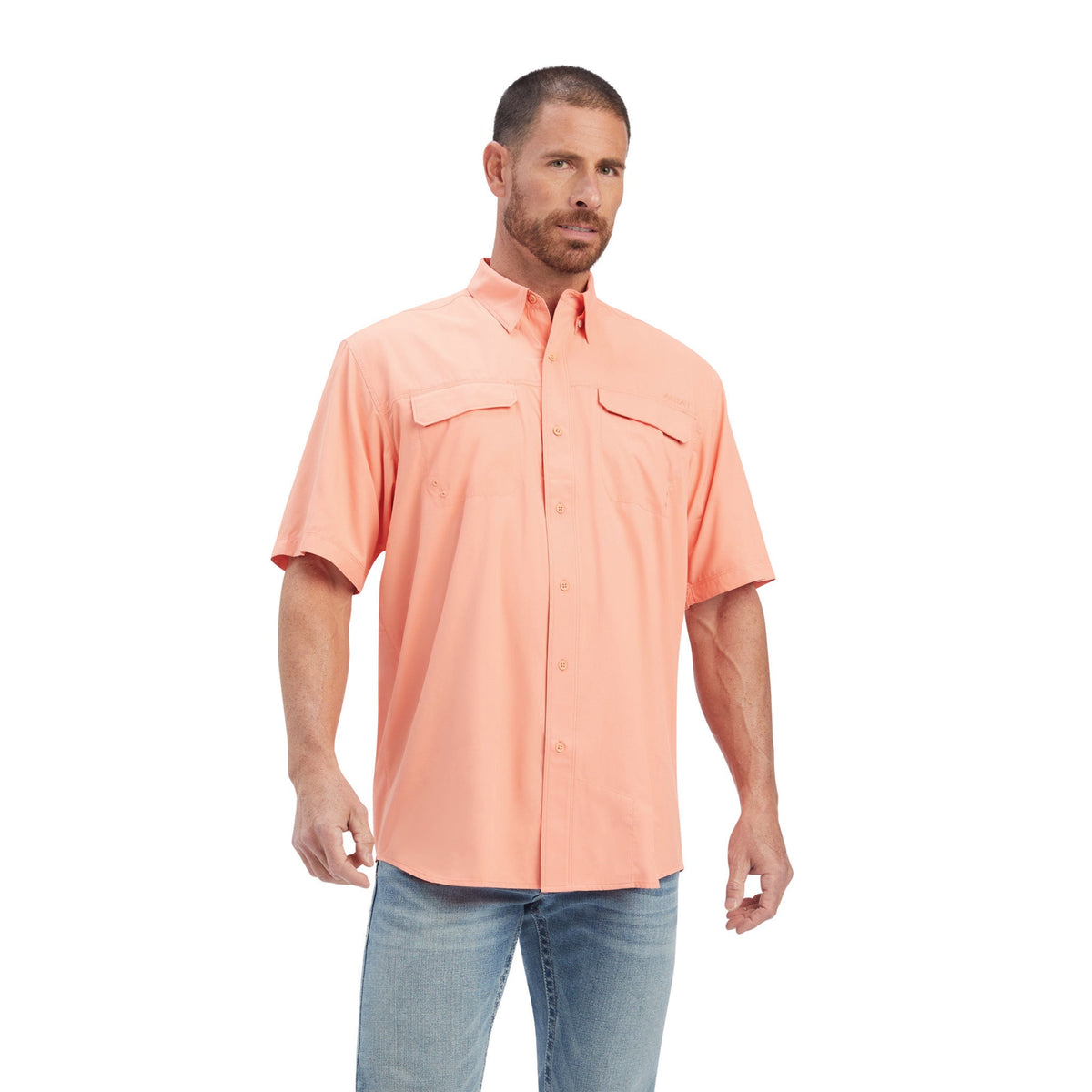  Ariat Men's Peach/Pink VentTek Short Sleeve Shirt