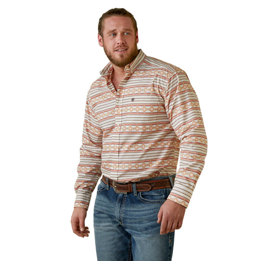  Ariat Men's Orange Aztec Shirt