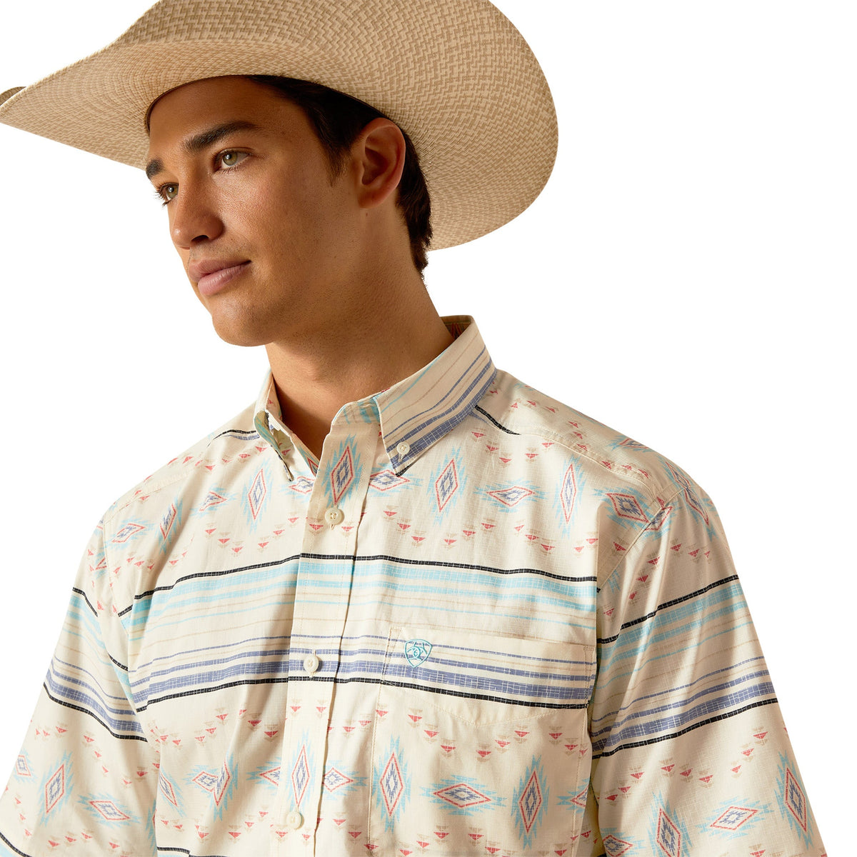 Ariat Men's Koda Sand Shell Print Short Sleeve