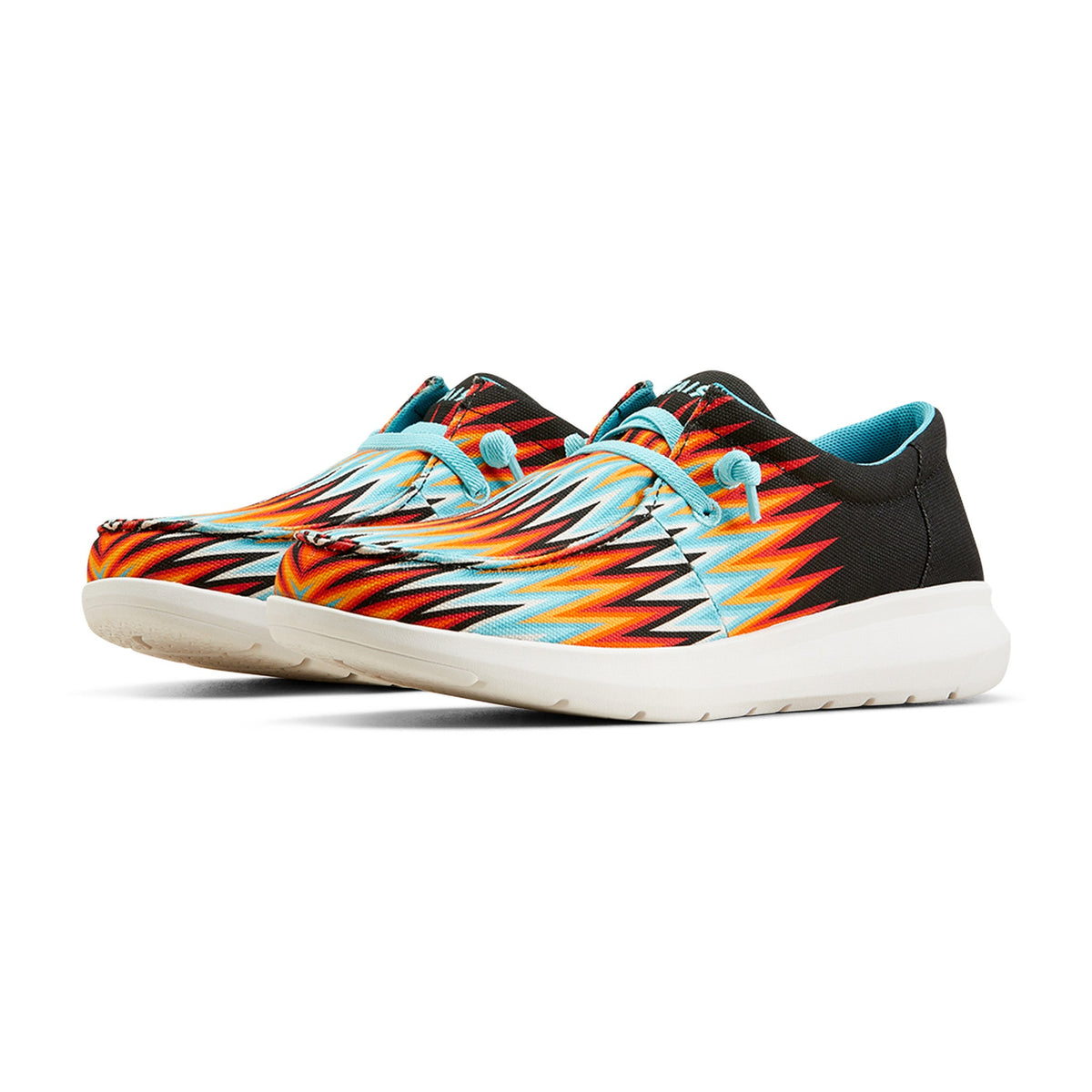  Ariat Men's Orange & Blue Zig Zag Hilo Shoes