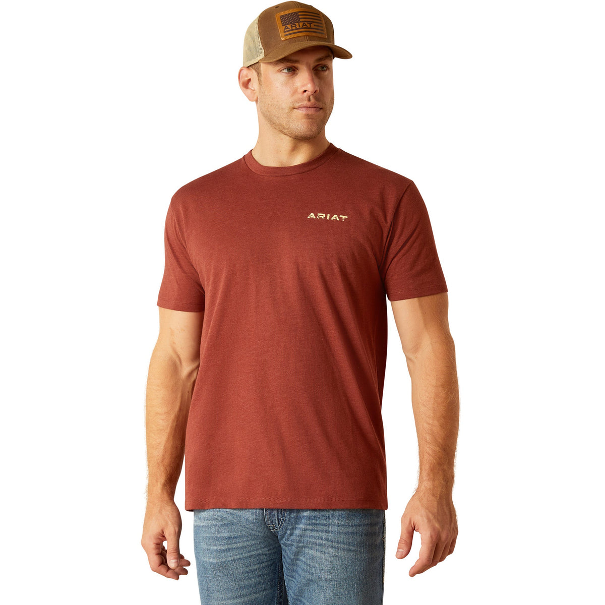  Ariat Men's Rust Southwest Cactus Tee