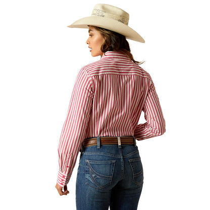  Ariat Women's Kirby Pink Stripe Long Sleeve Button Down