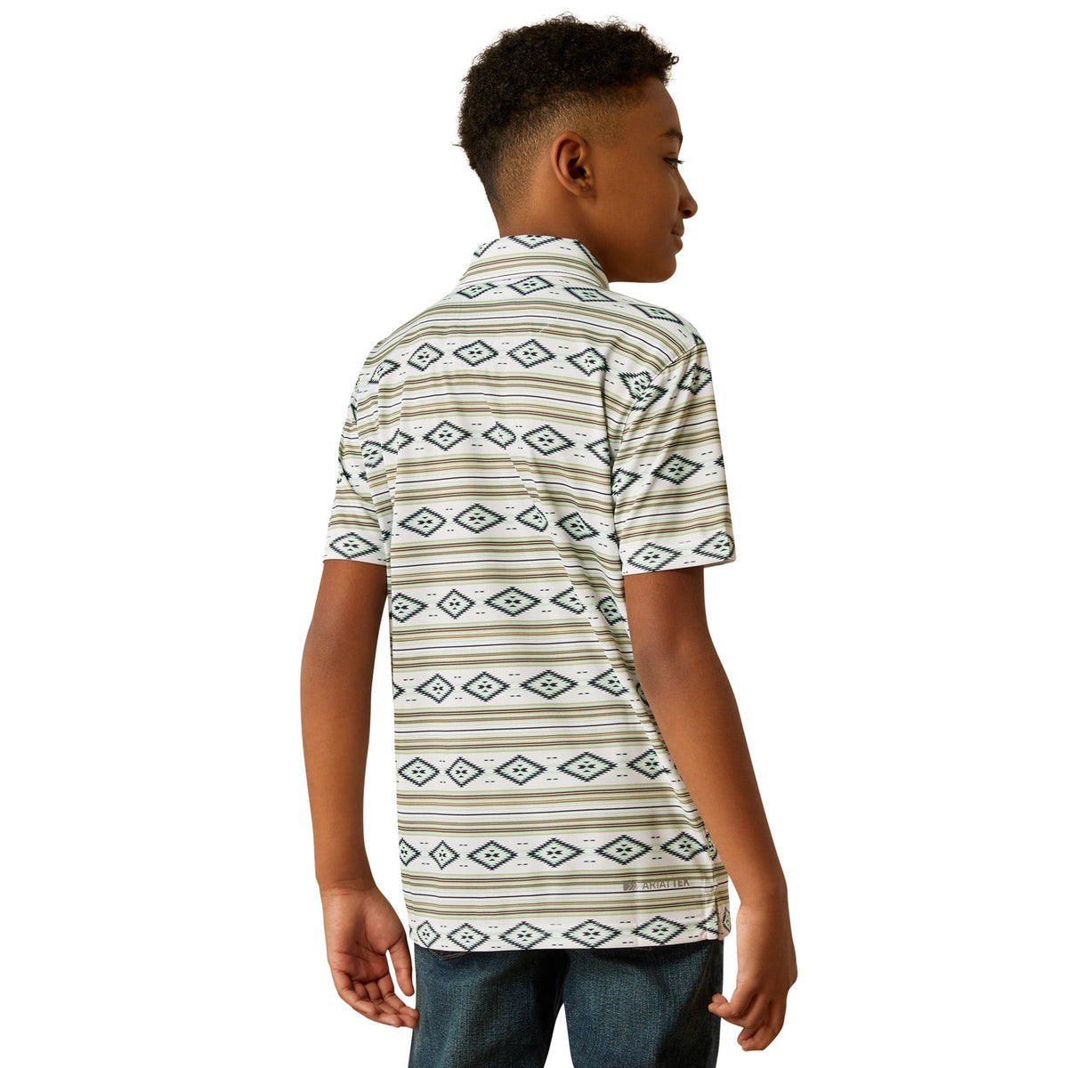  Ariat Boy's White Serape Polo
