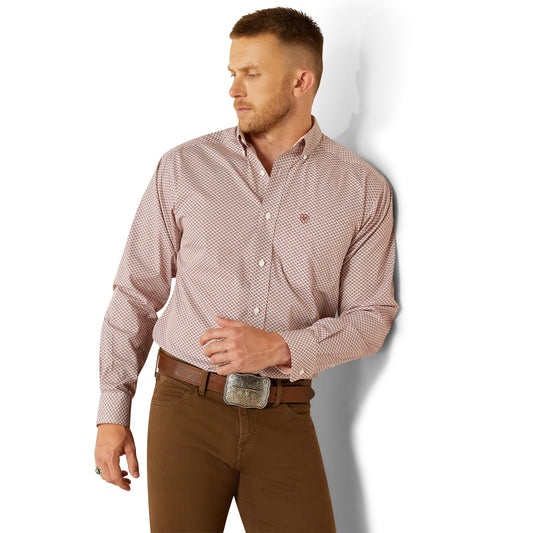  Ariat Wrinkle Free Avery Classic Fit Shirt Brick Geometric