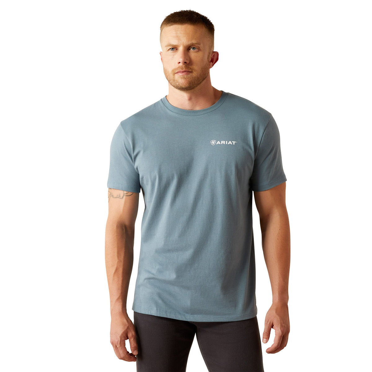  Ariat Men's Light Denim Colored Eagle Rock Tee