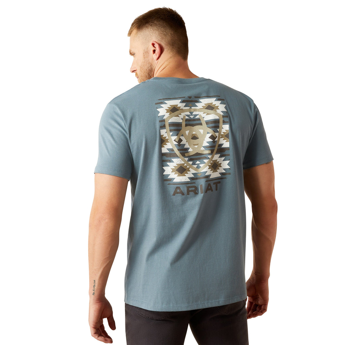  Ariat Men's Light Denim Colored Eagle Rock Tee
