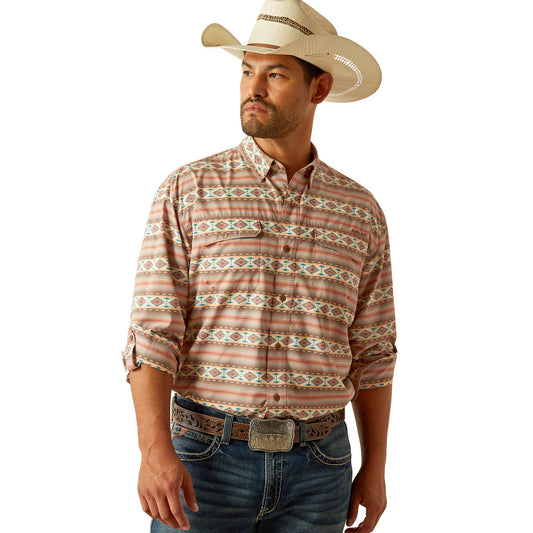 Ariat Men's VentTek Clay Aztec Long Sleeve Shirt