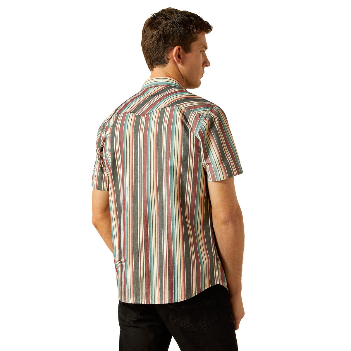  Ariat Men's Haven Retro Multi Stripe Short Sleeve Shirt
