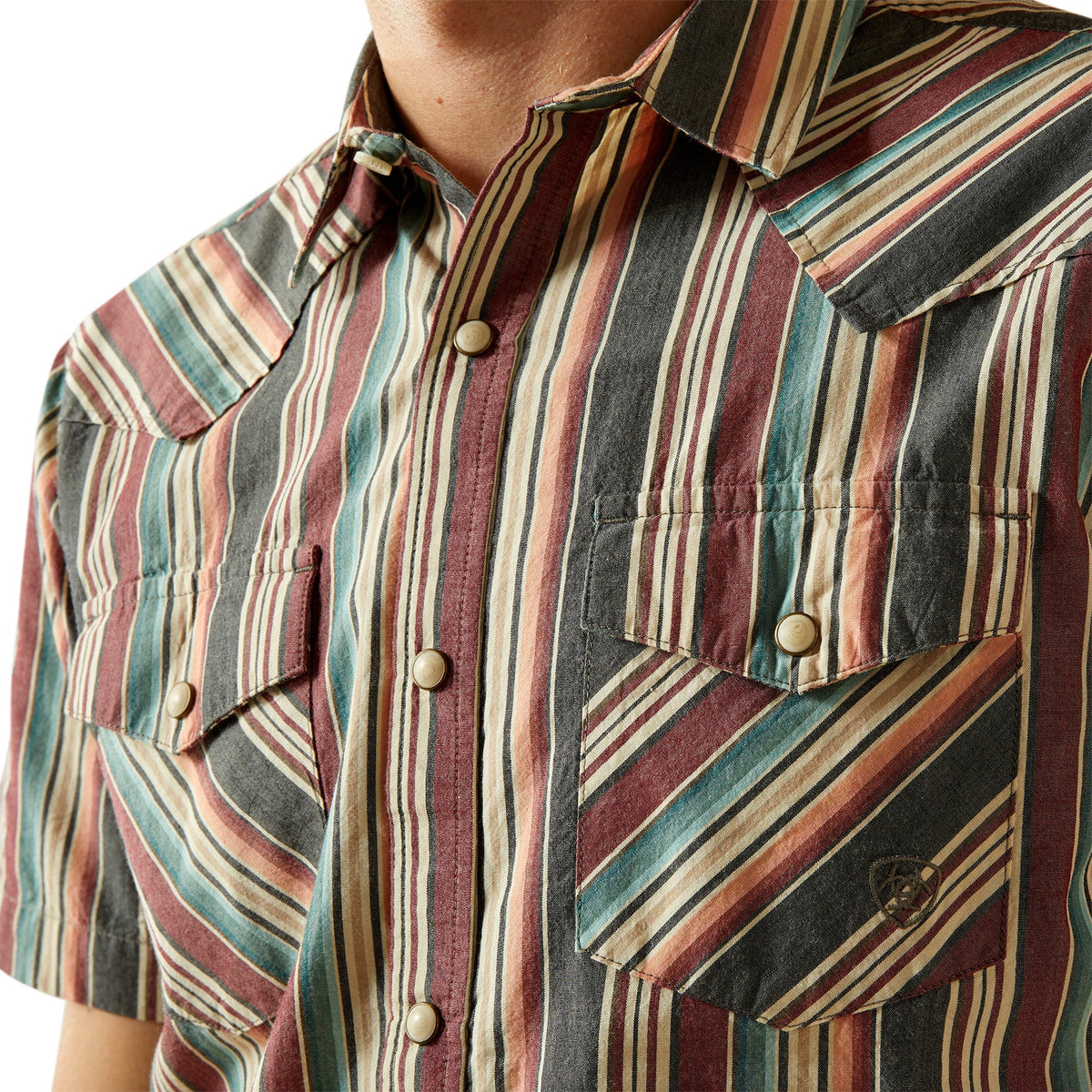  Ariat Men's Haven Retro Multi Stripe Short Sleeve Shirt