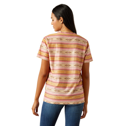  Ariat Women's Laguna Pink Aztec Striped Shirt