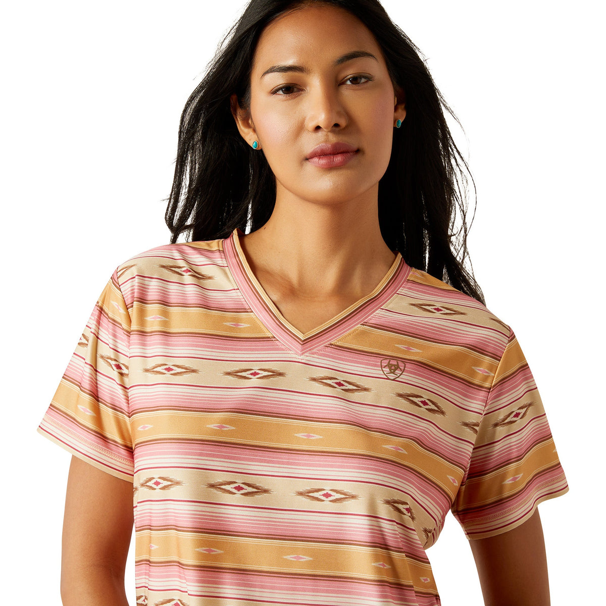  Ariat Women's Laguna Pink Aztec Striped Shirt