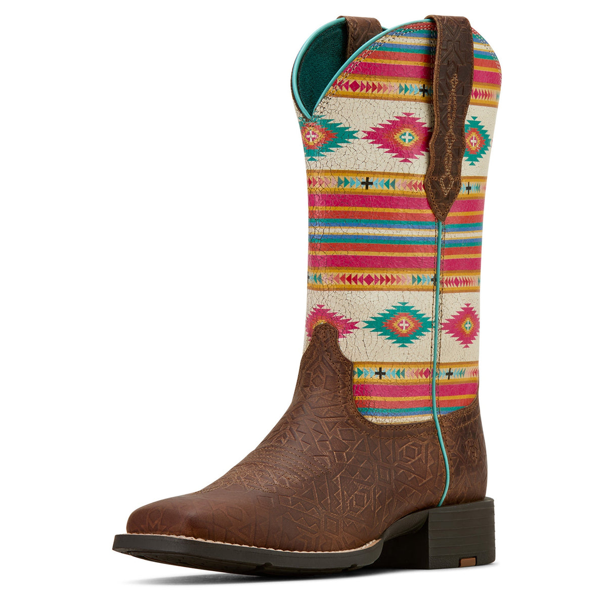  Ariat Women's Tan Southwest Embossed Boots