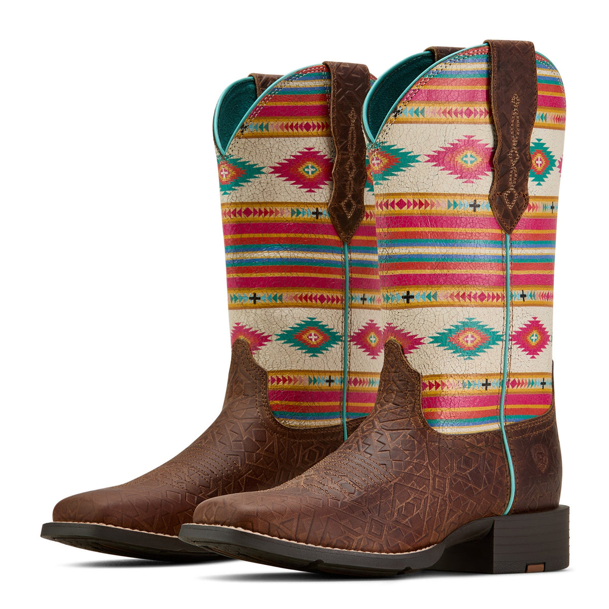  Ariat Women's Tan Southwest Embossed Boots