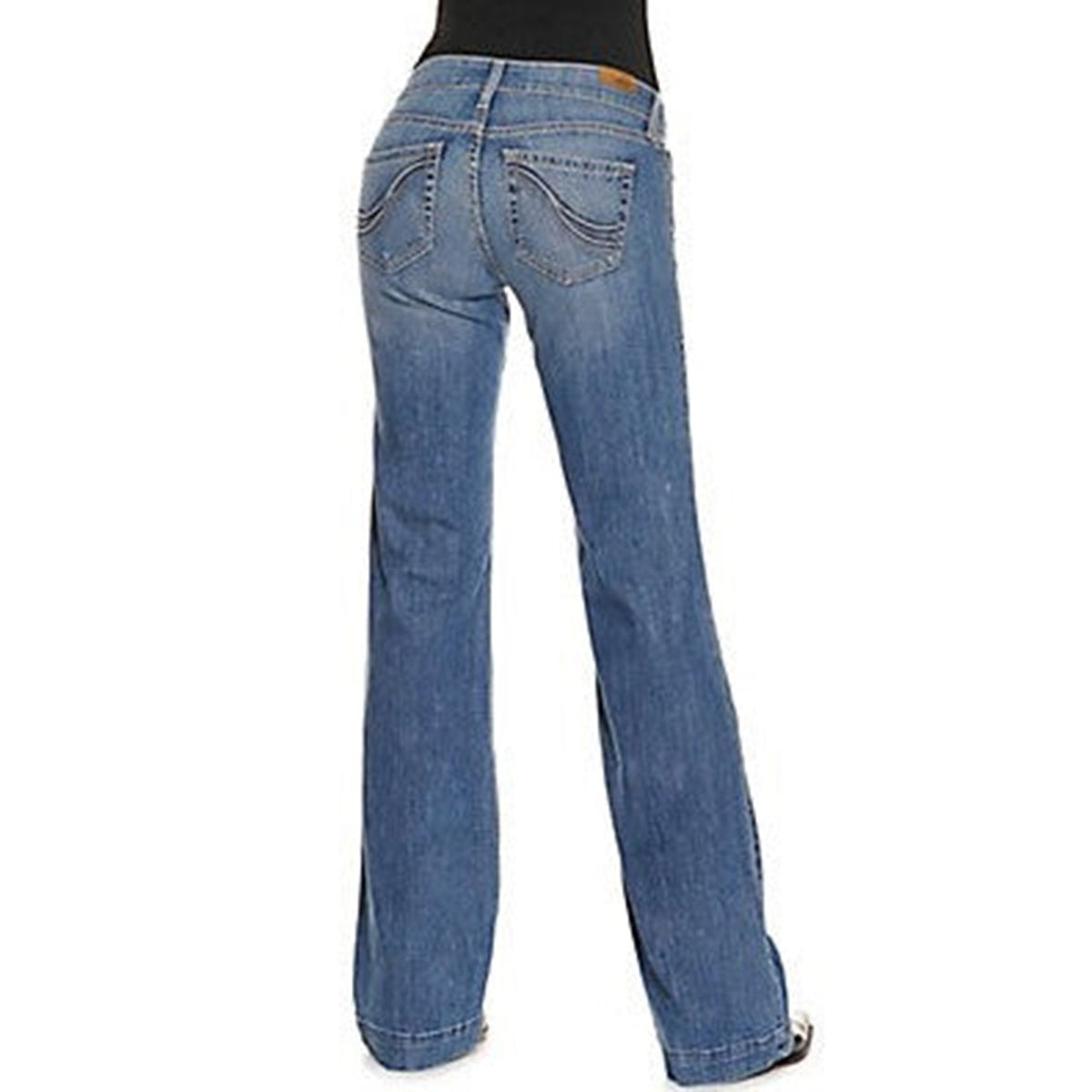  Ariat Women's Medium Wash Mid Rise Trouser Leg Jeans