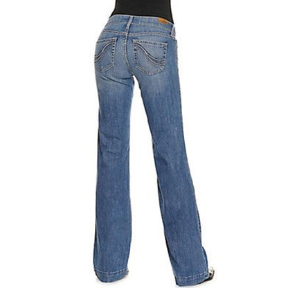  Ariat Women's Medium Wash Mid Rise Trouser Leg Jeans