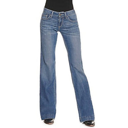  Ariat Women's Medium Wash Mid Rise Trouser Leg Jeans