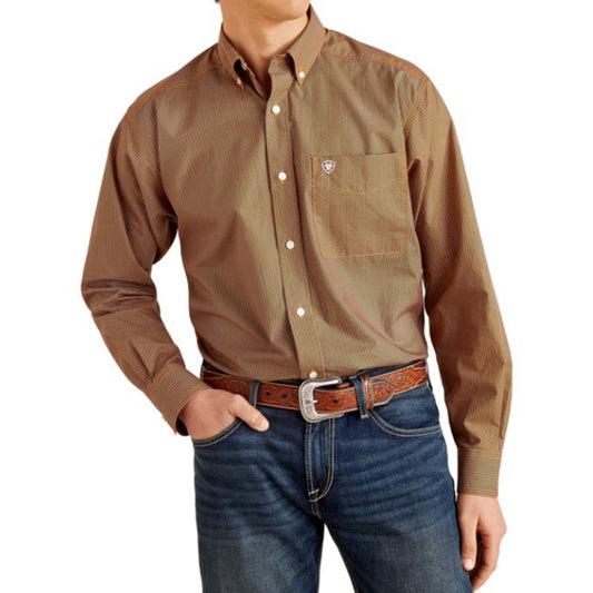  Ariat Men's Blue & Orange Hearts Shirt