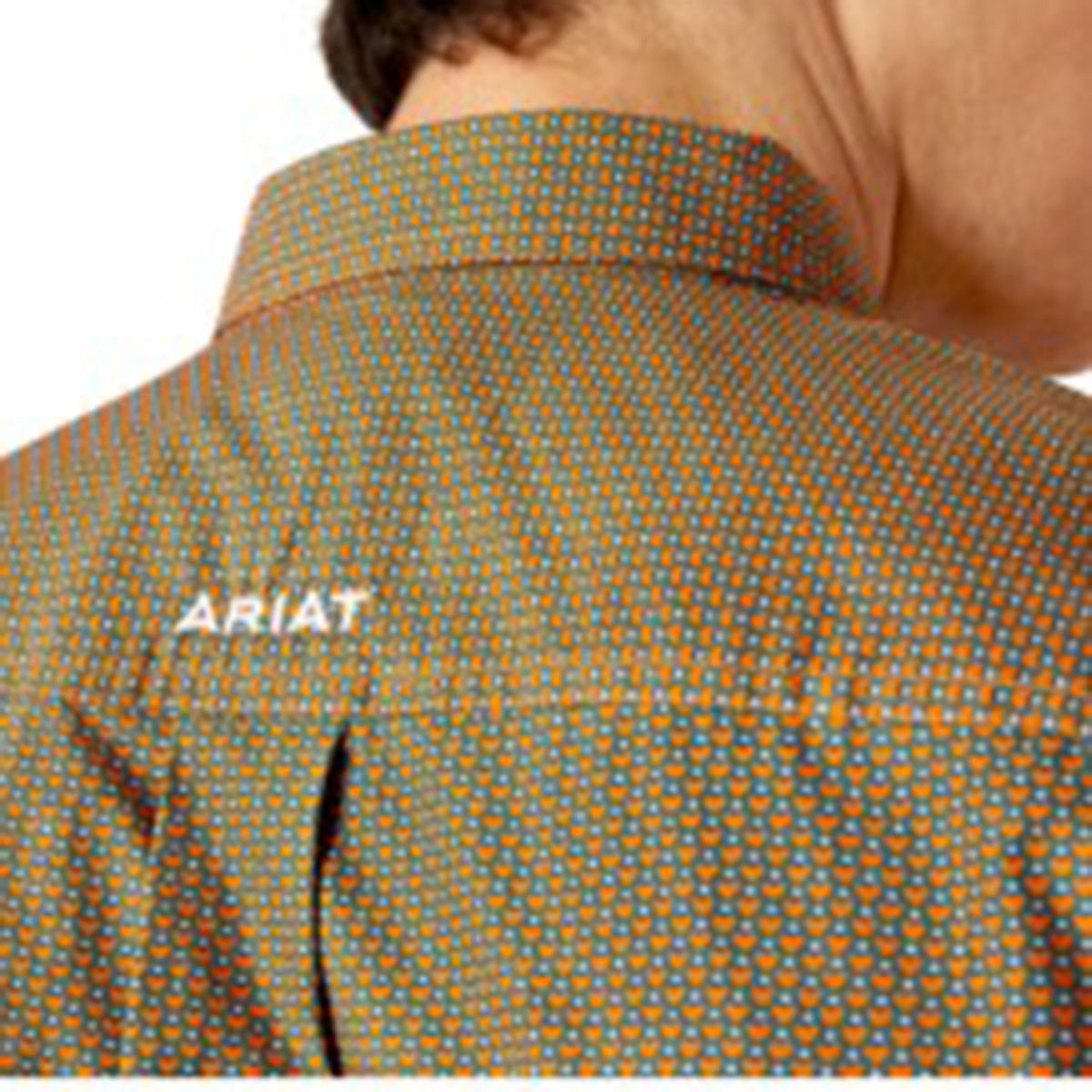  Ariat Men's Blue & Orange Hearts Shirt