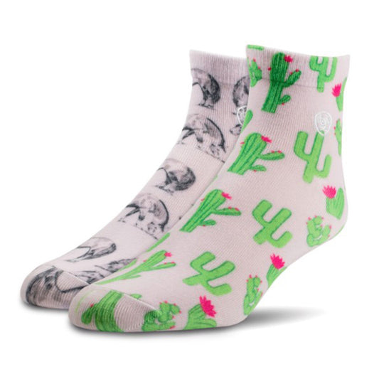  Ariat Women's Horse/Cactus Ankle Socks 2 Pack