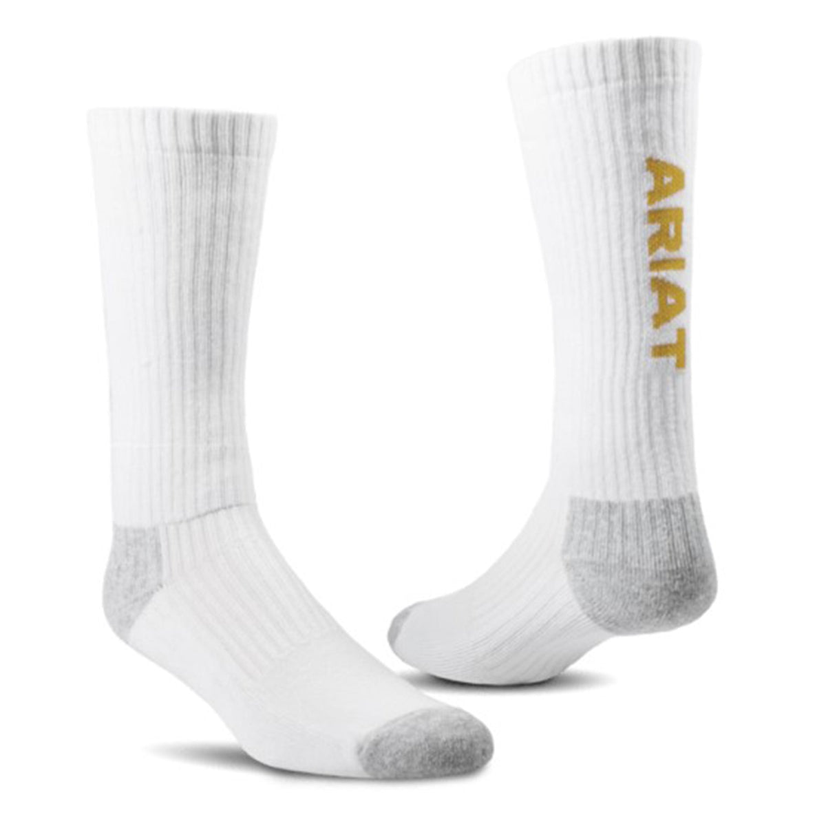  Ariat Men's White Mid-Calf 3 Pack Sox