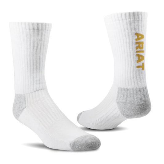  Ariat Men's White 3 Pack Crew Socks