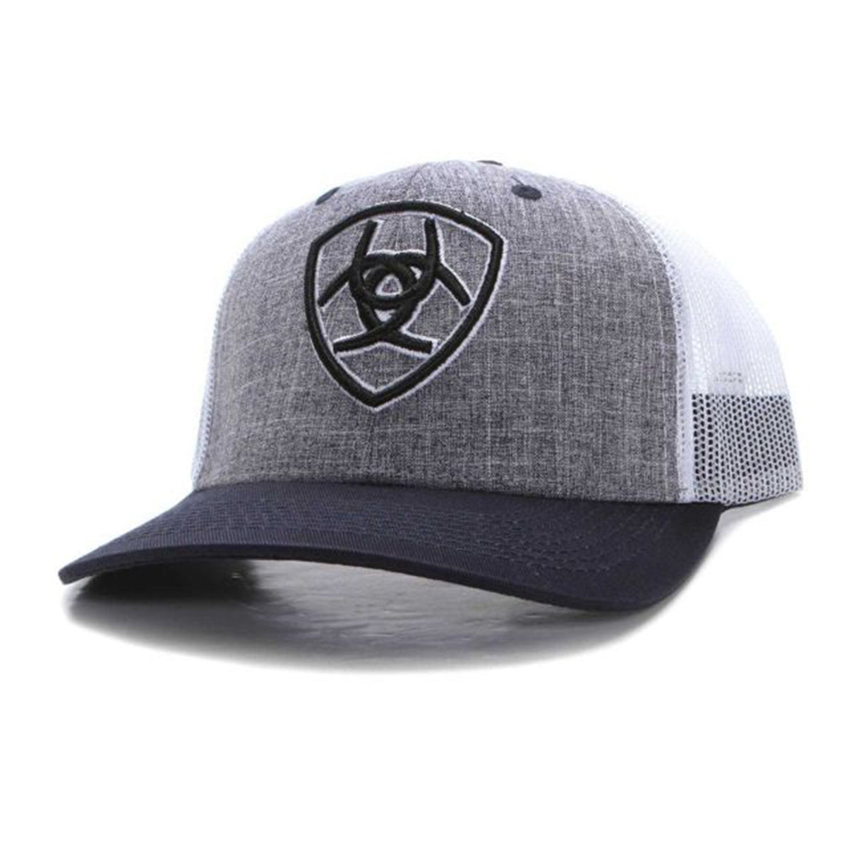  Ariat Men's Grey And Navy Embroidered Cap