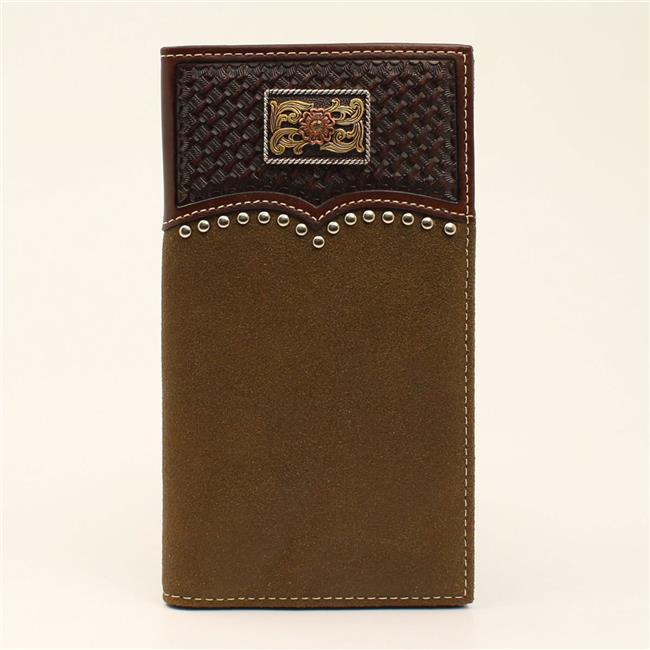  Ariat Basket Weave Embossed Overlay 3 Tone Wallet